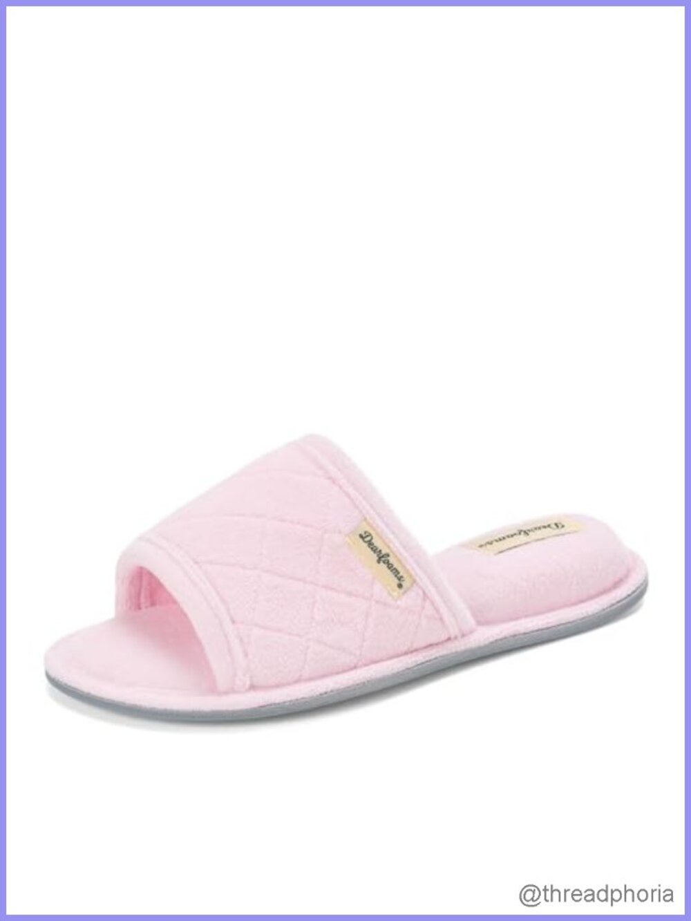 Dearfoams Women's Memory Foam Terry Slide Slippers Open Toe House Shoes
